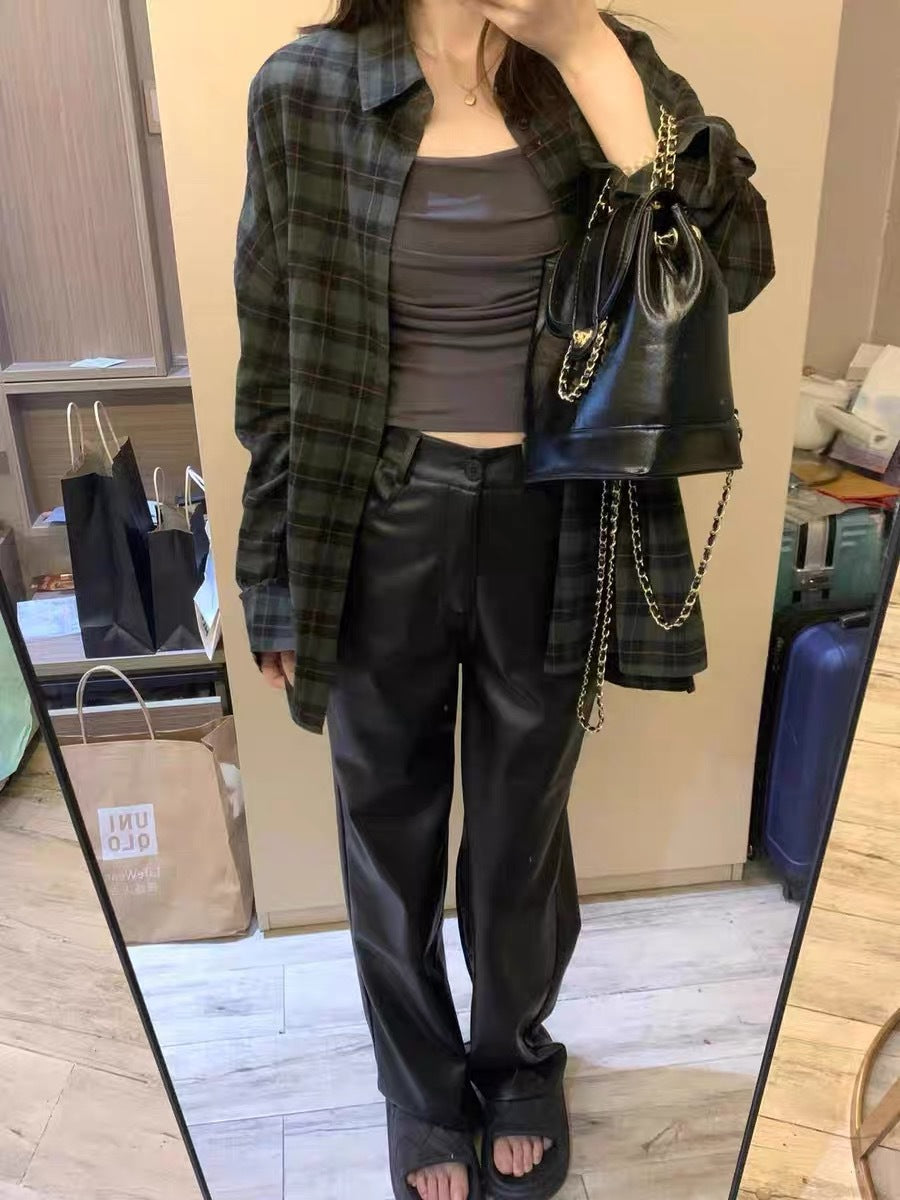 High Waist Straight Wide Leg Pants