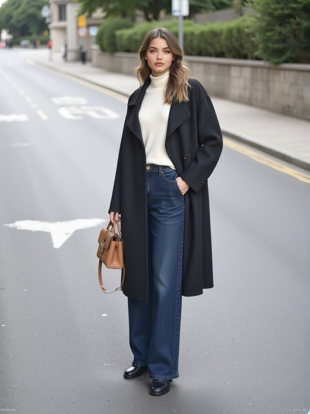 Black double-sided coat