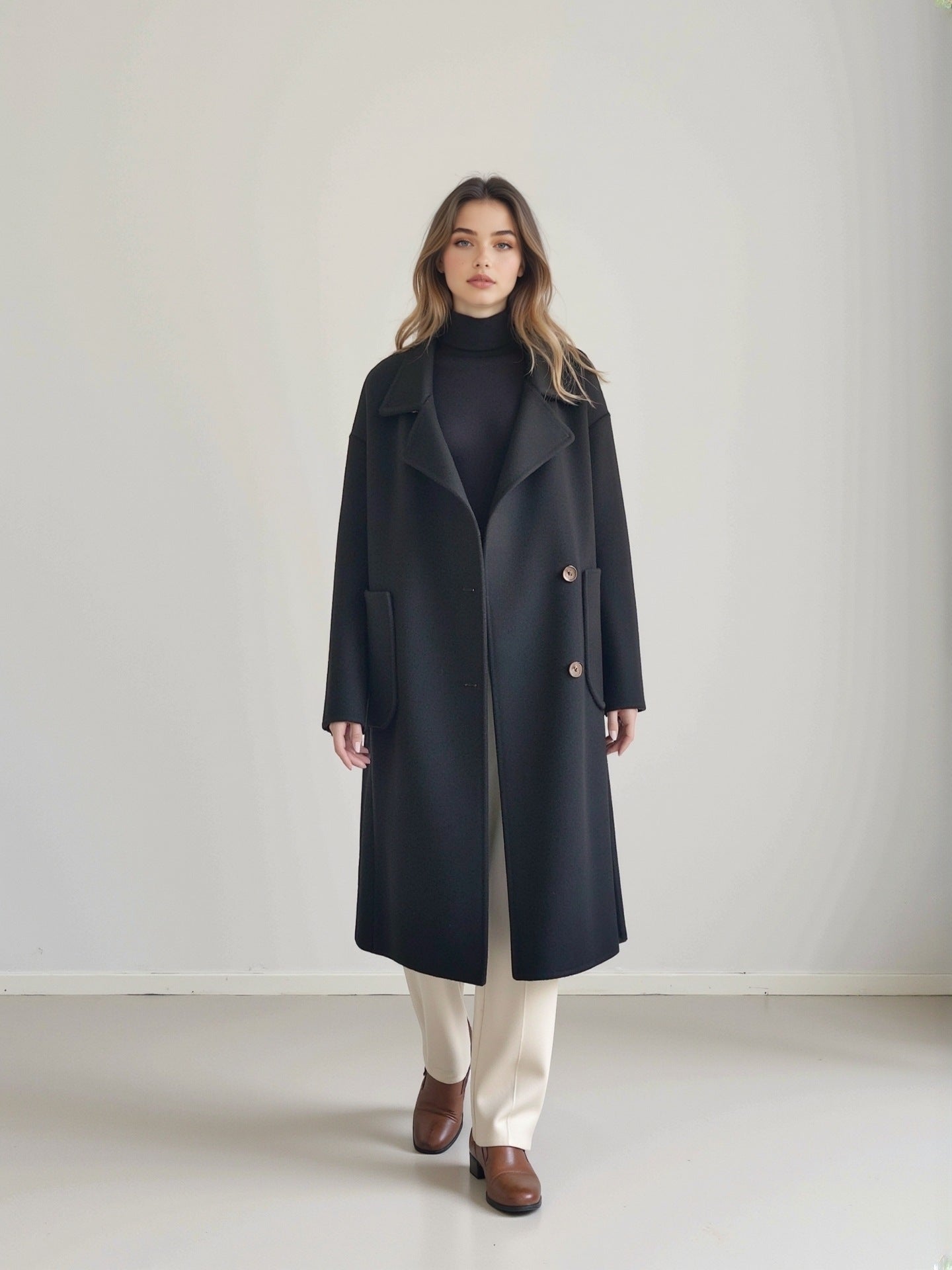 Black double-sided coat