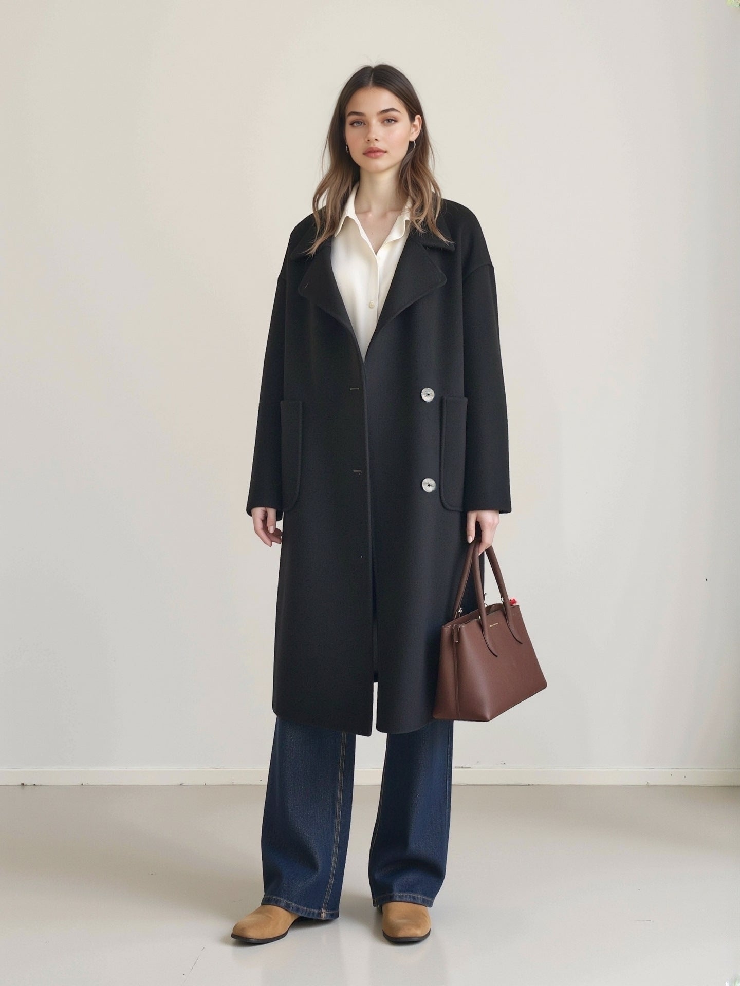 Black double-sided coat