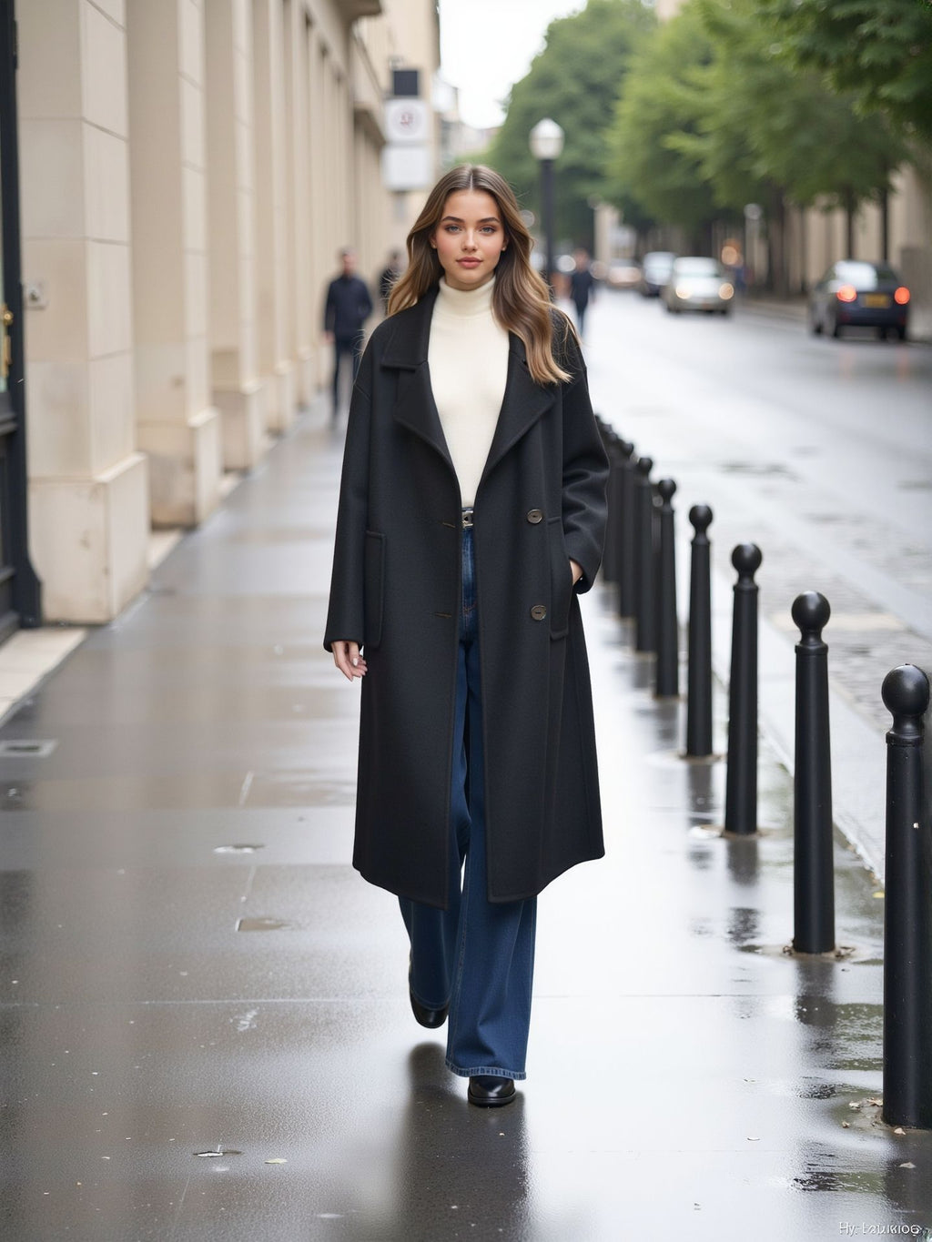 Black double-sided coat