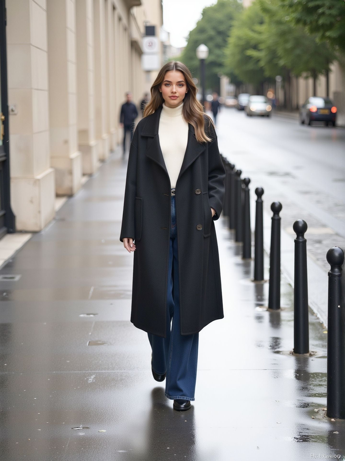 Black double-sided coat