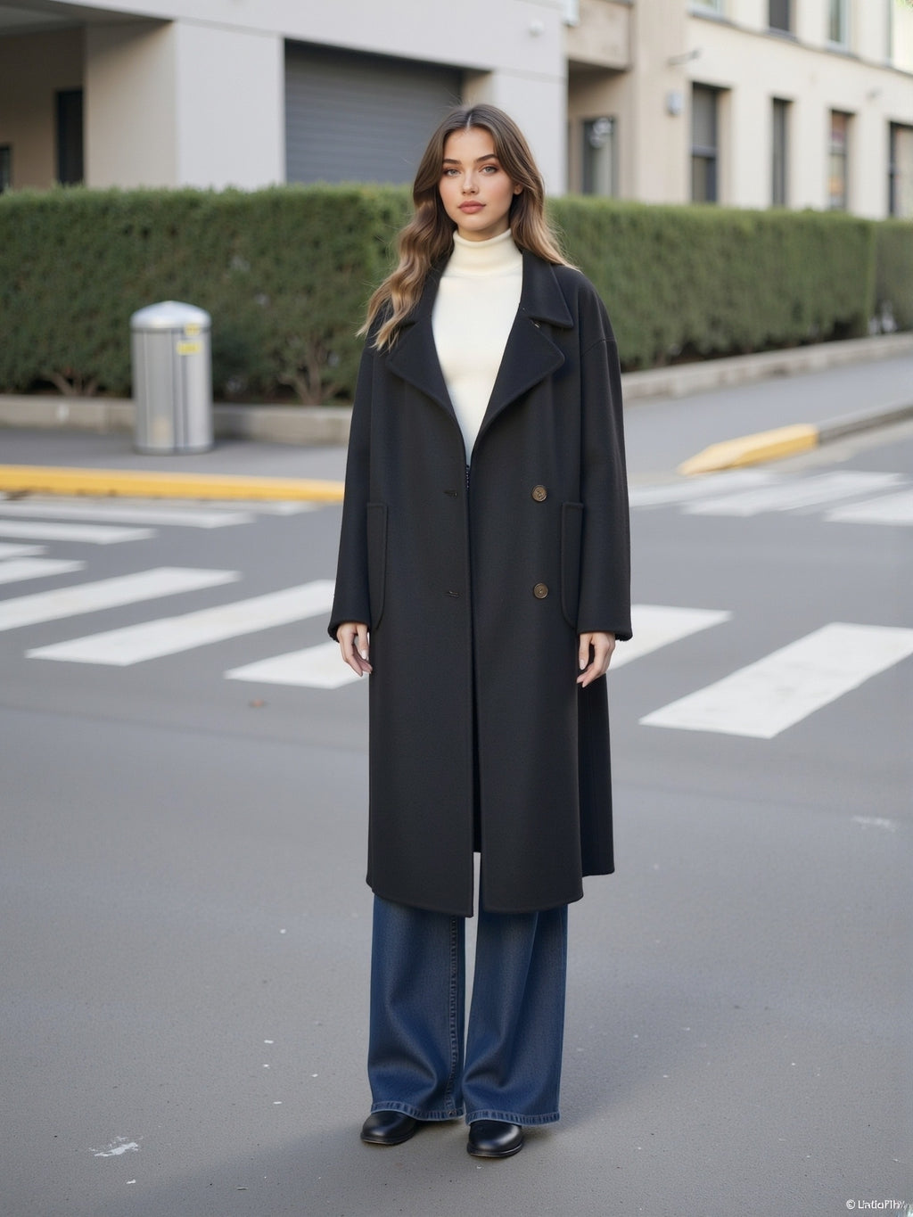 Black double-sided coat