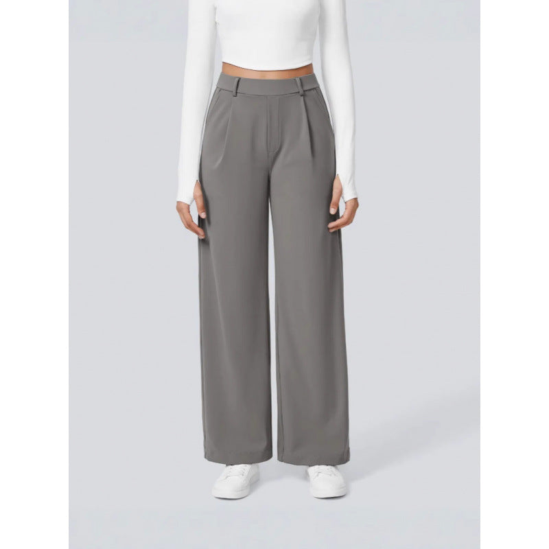 Outdoor sports loose high waist slim straight pants