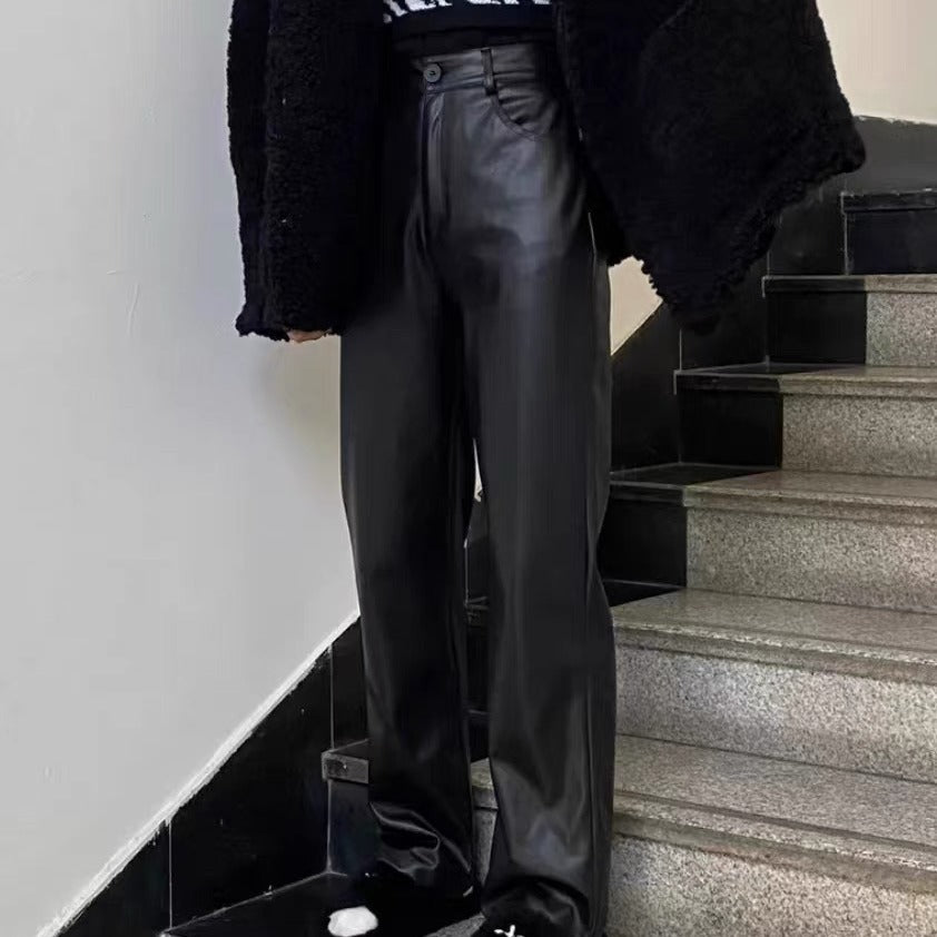 High Waist Straight Wide Leg Pants