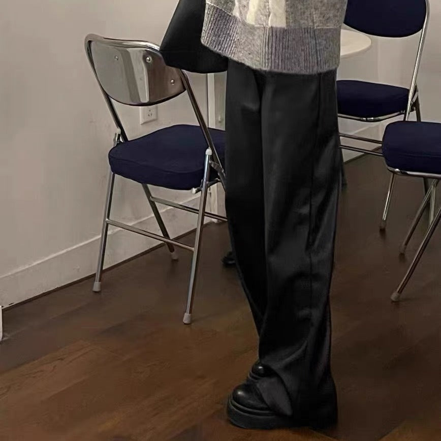 High Waist Straight Wide Leg Pants