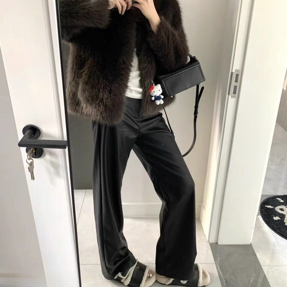 High Waist Straight Wide Leg Pants