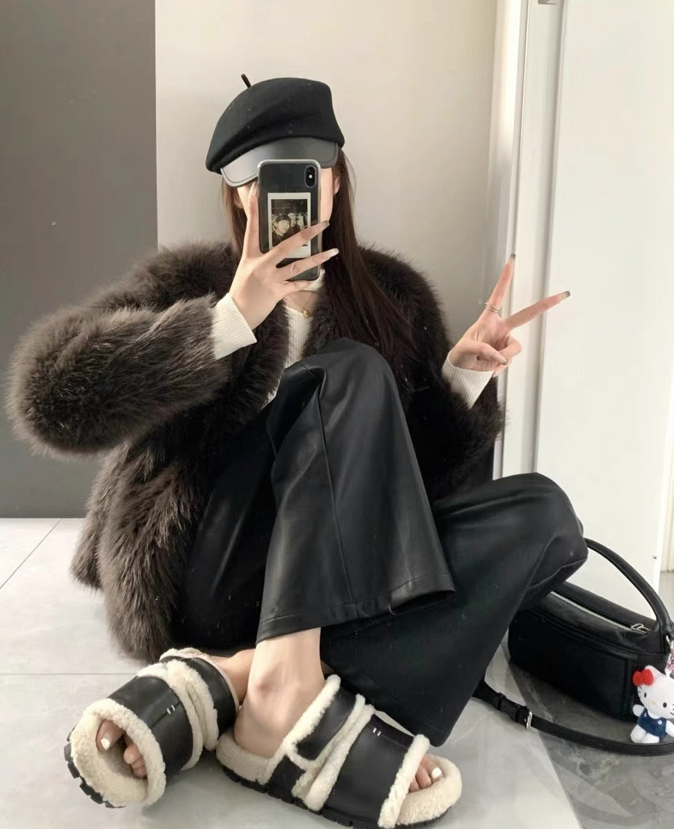 High Waist Straight Wide Leg Pants