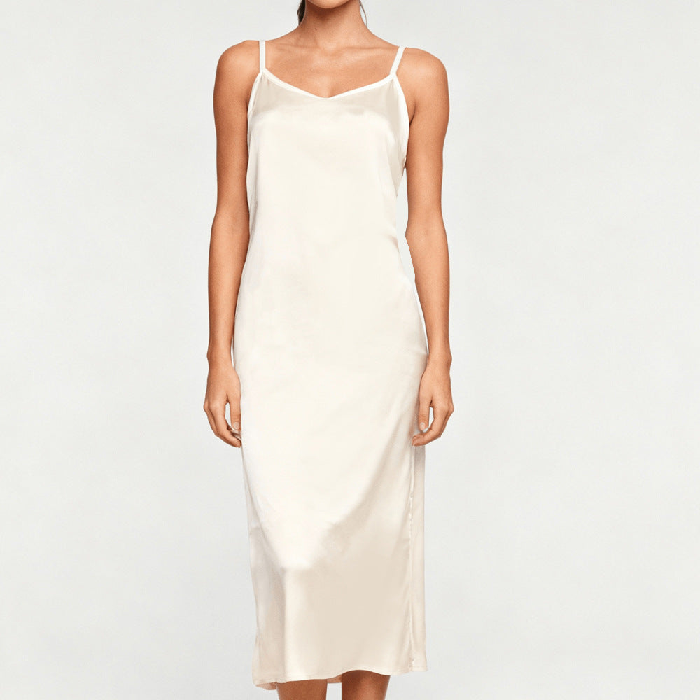 V-neck suspender backless slim dress