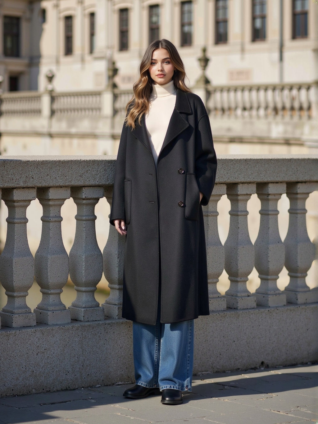 Black double-sided coat