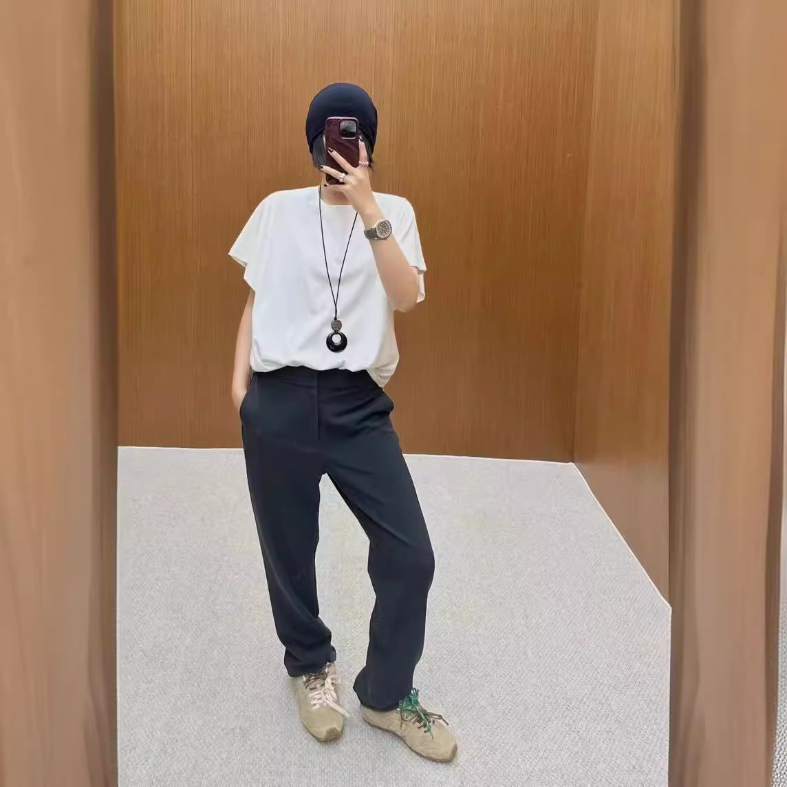 Crew neck silhouette short-sleeved T-shirt