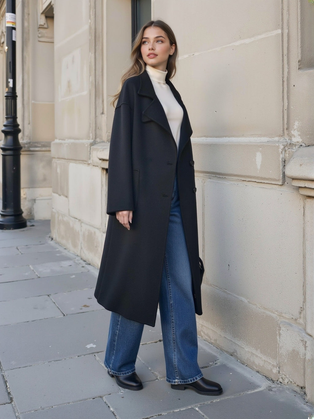 Black double-sided coat