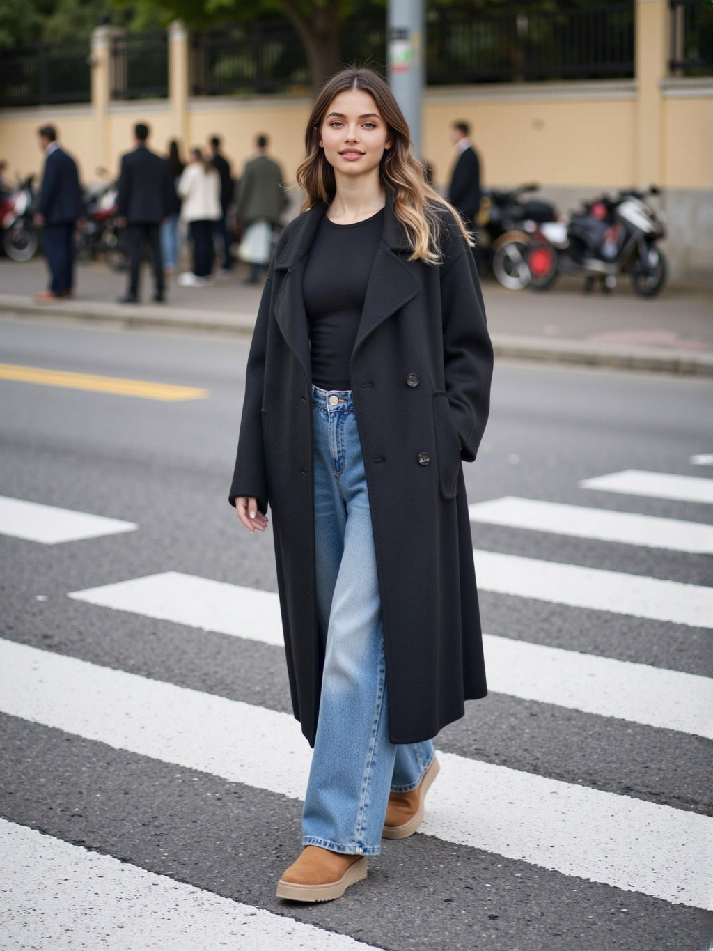 Black double-sided coat