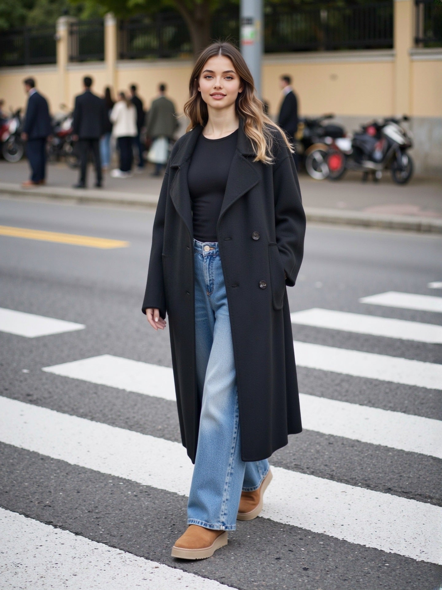 Black double-sided coat