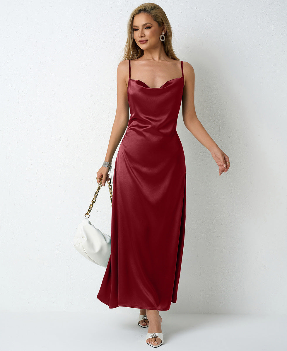 Pleated satin dress
