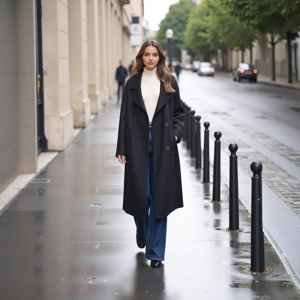 Black double-sided coat