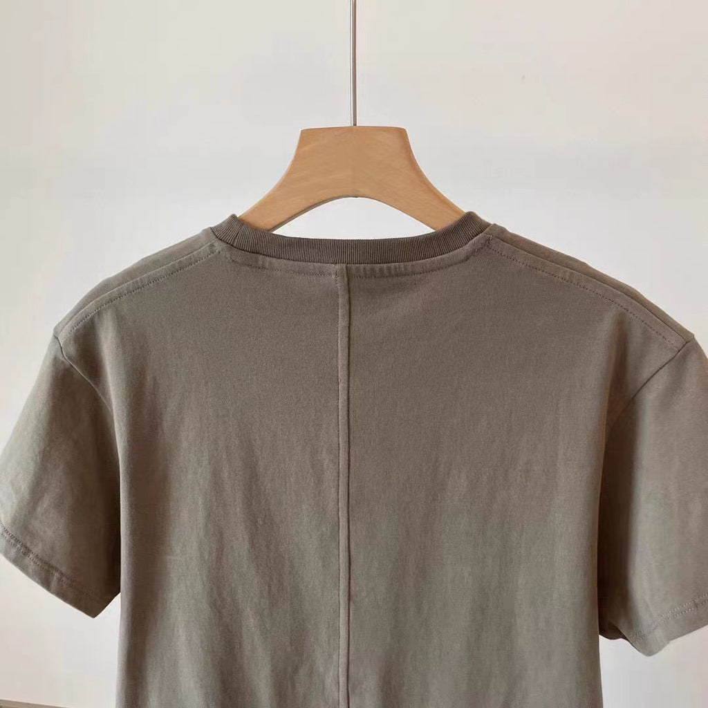 Crew neck solid color short sleeves