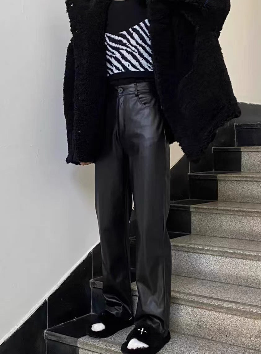 High Waist Straight Wide Leg Pants