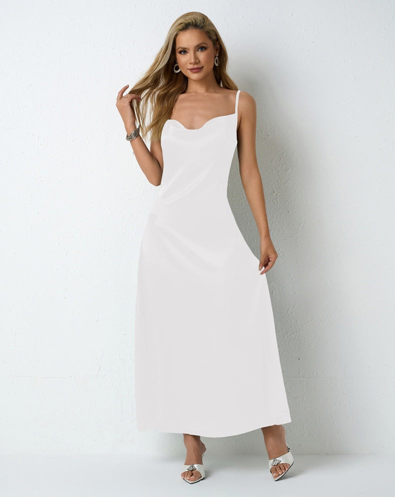 Pleated satin dress