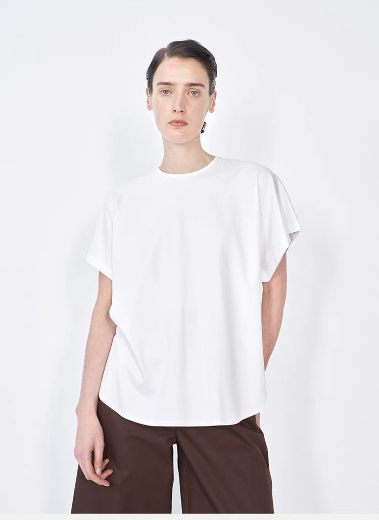 Crew neck silhouette short-sleeved T-shirt