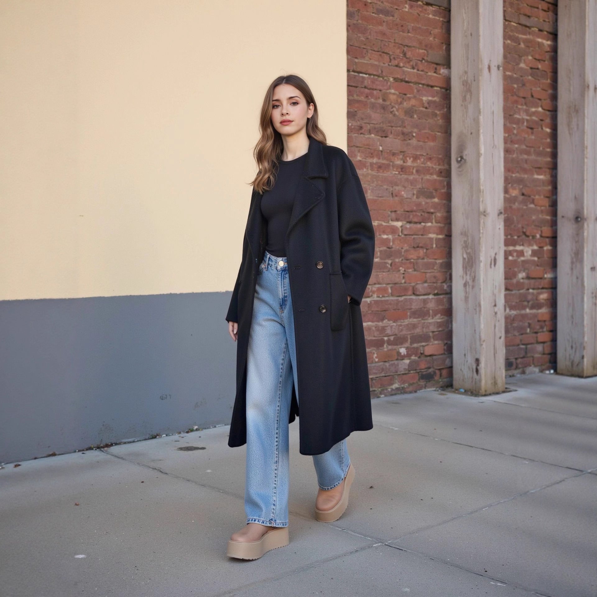 Black double-sided coat