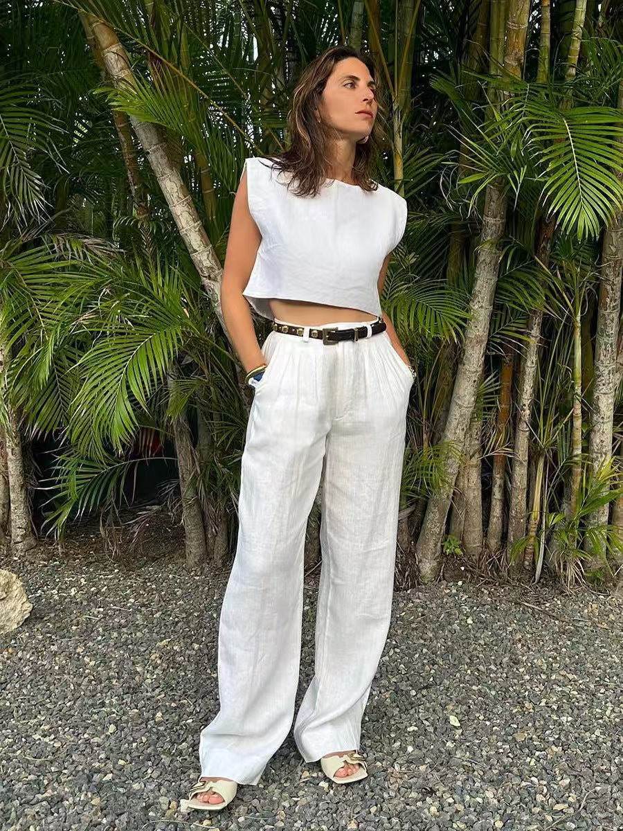 Wide leg trousers