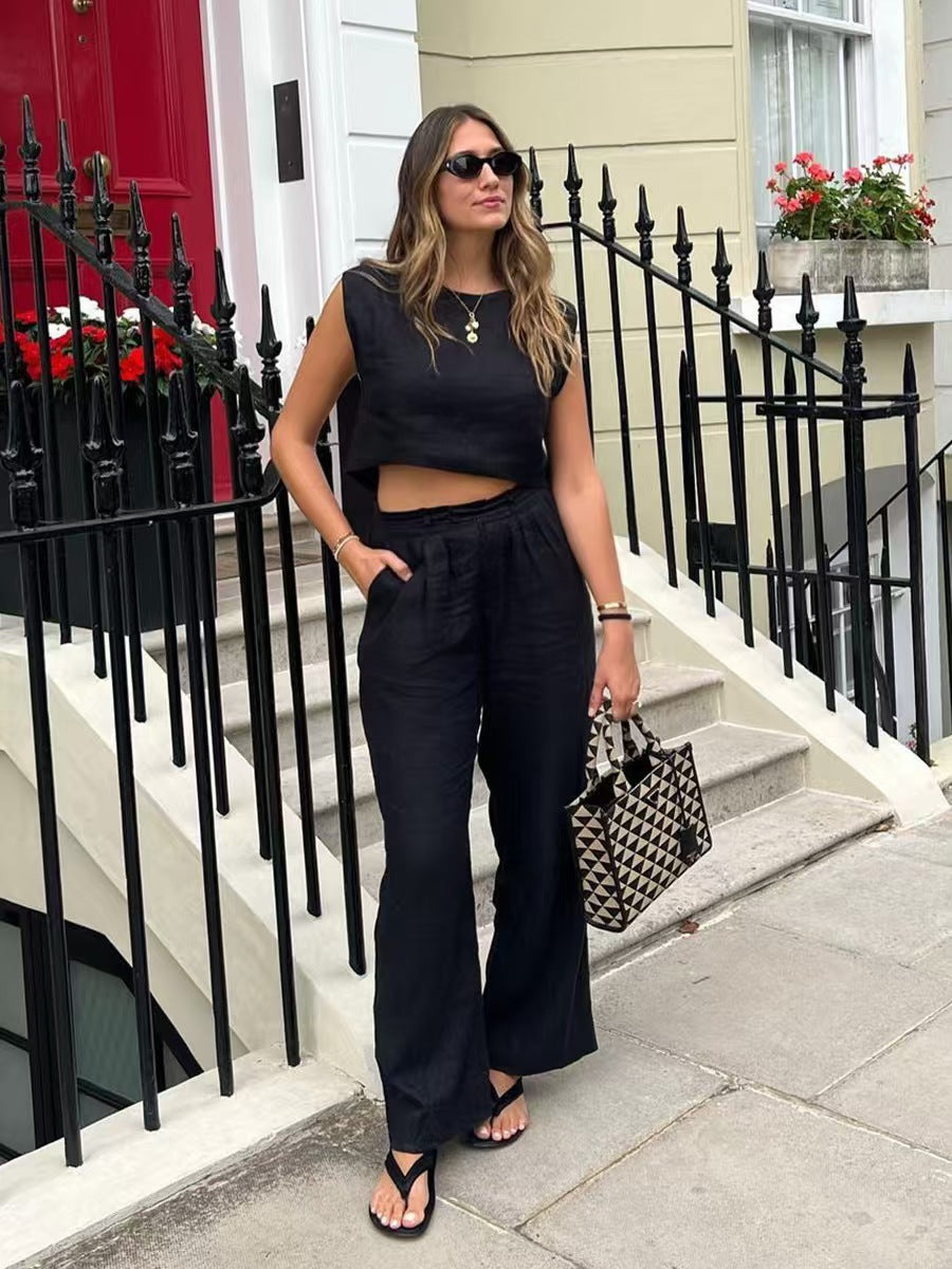 Wide leg trousers