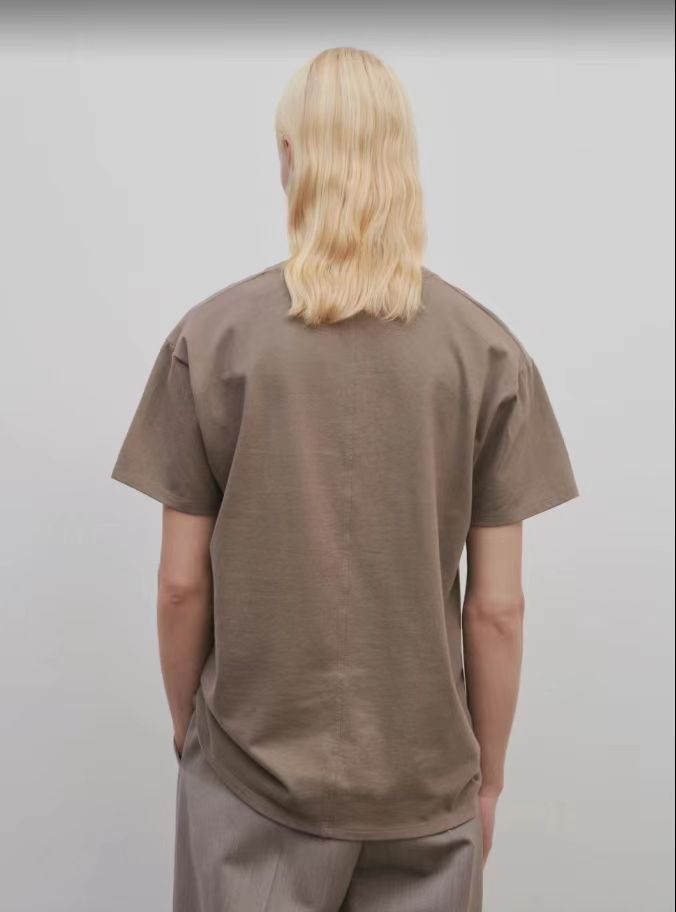 Crew neck solid color short sleeves