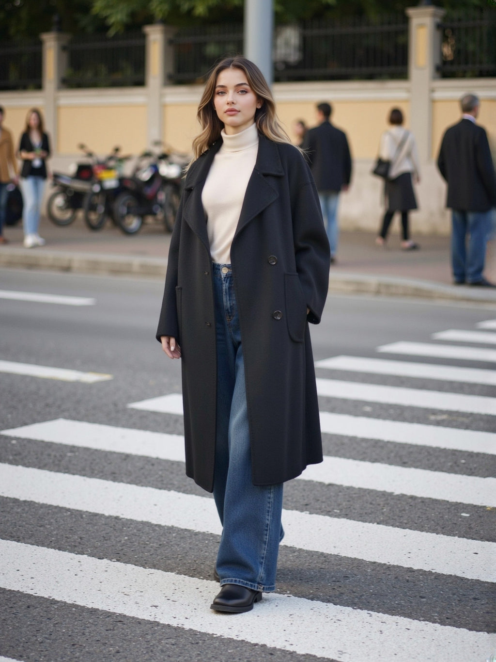 Black double-sided coat