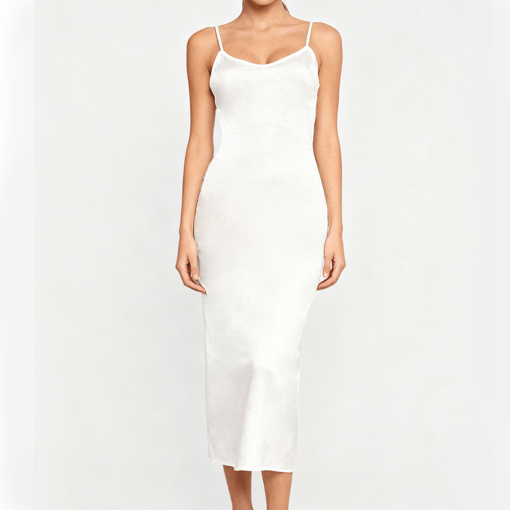 V-neck suspender backless slim dress