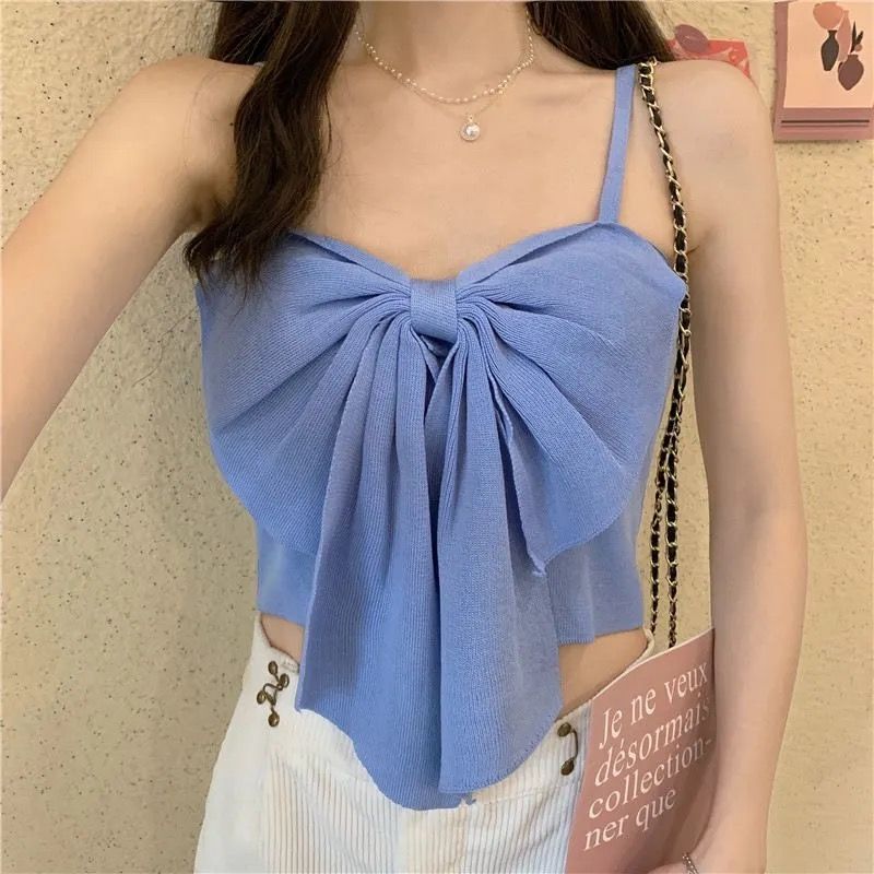 Blue bow sling vest