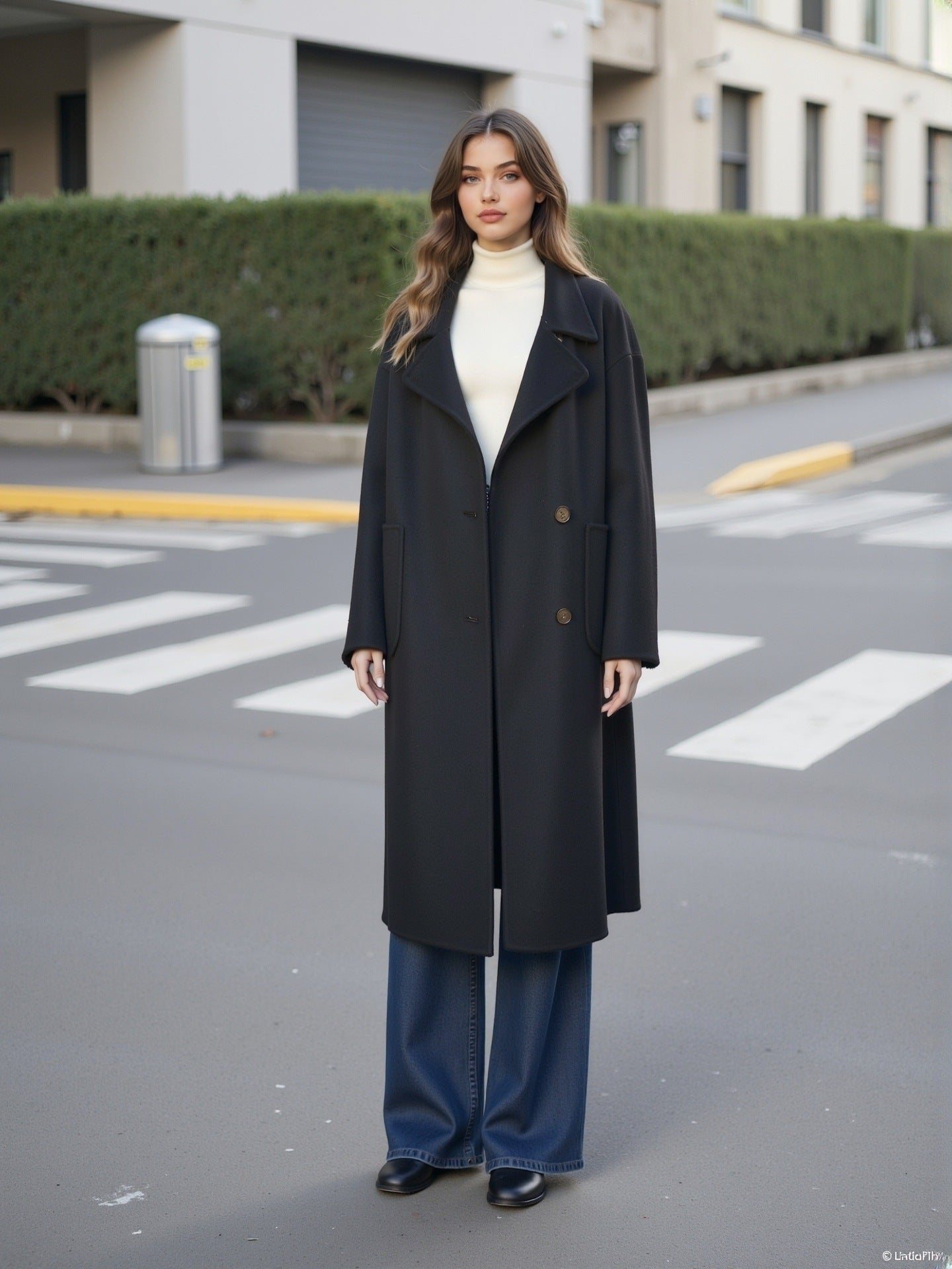 Black double-sided coat