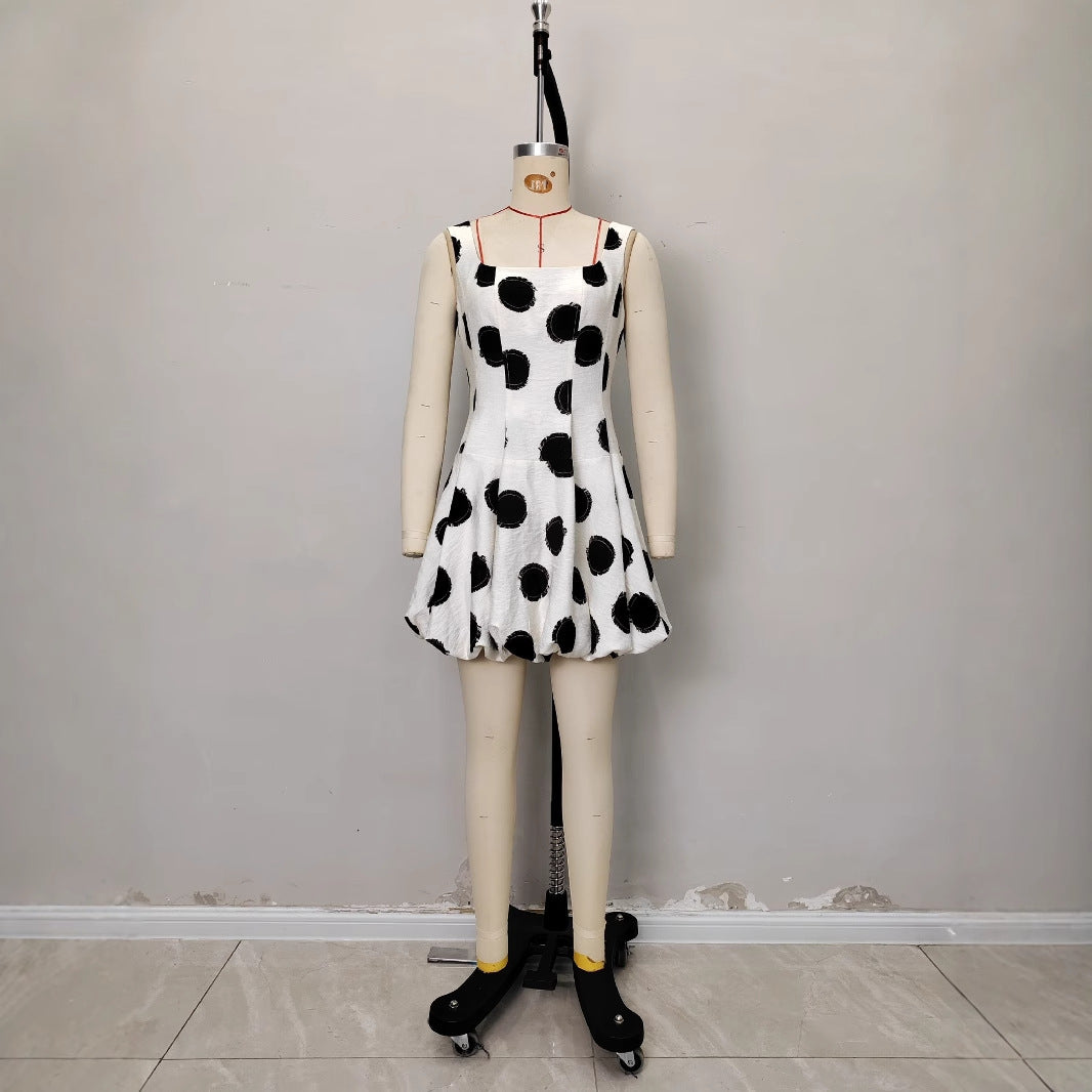 White suspender dress