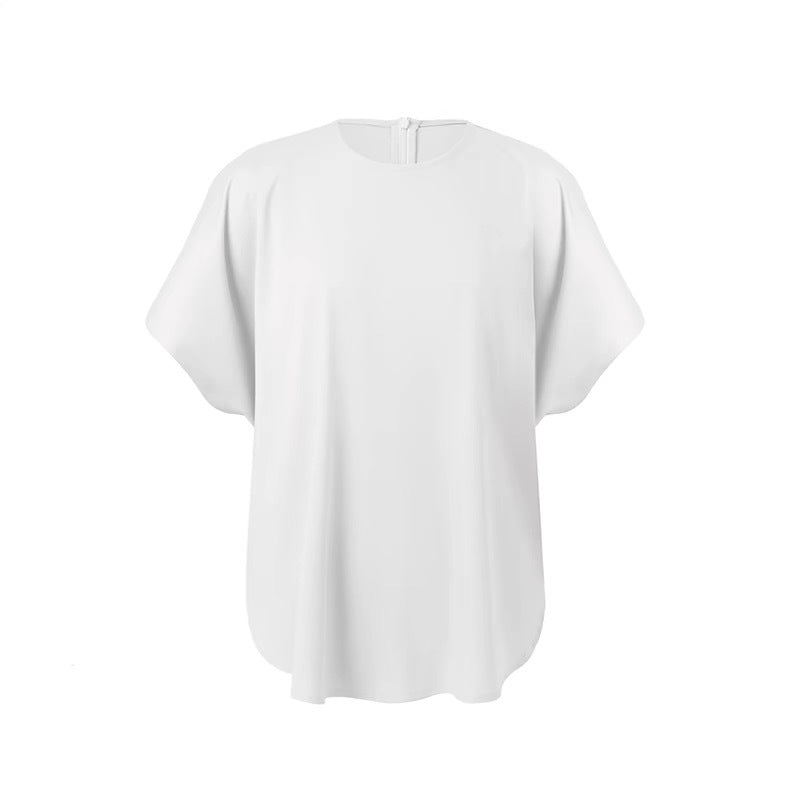 Crew neck silhouette short-sleeved T-shirt