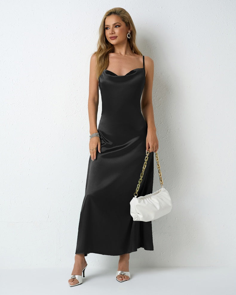 Pleated satin dress