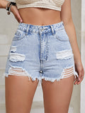 Ripped Short Burr Jeans Shorts