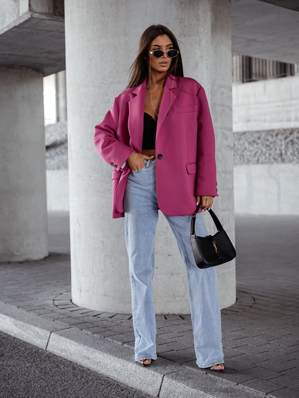 Long Sleeve Suit Collar Single Breasted