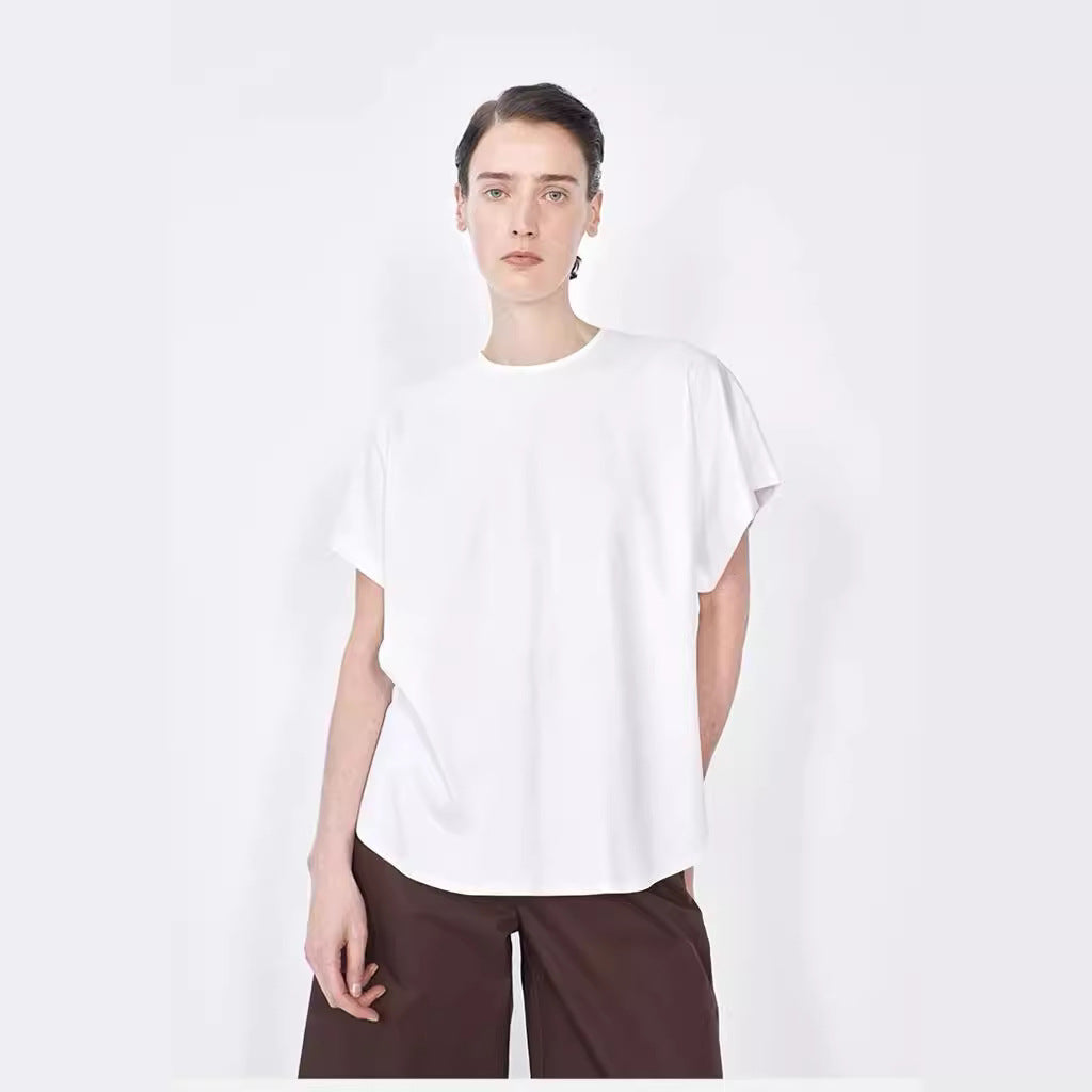 Crew neck silhouette short-sleeved T-shirt