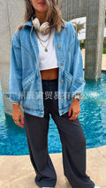 Aqua lapel jacket
