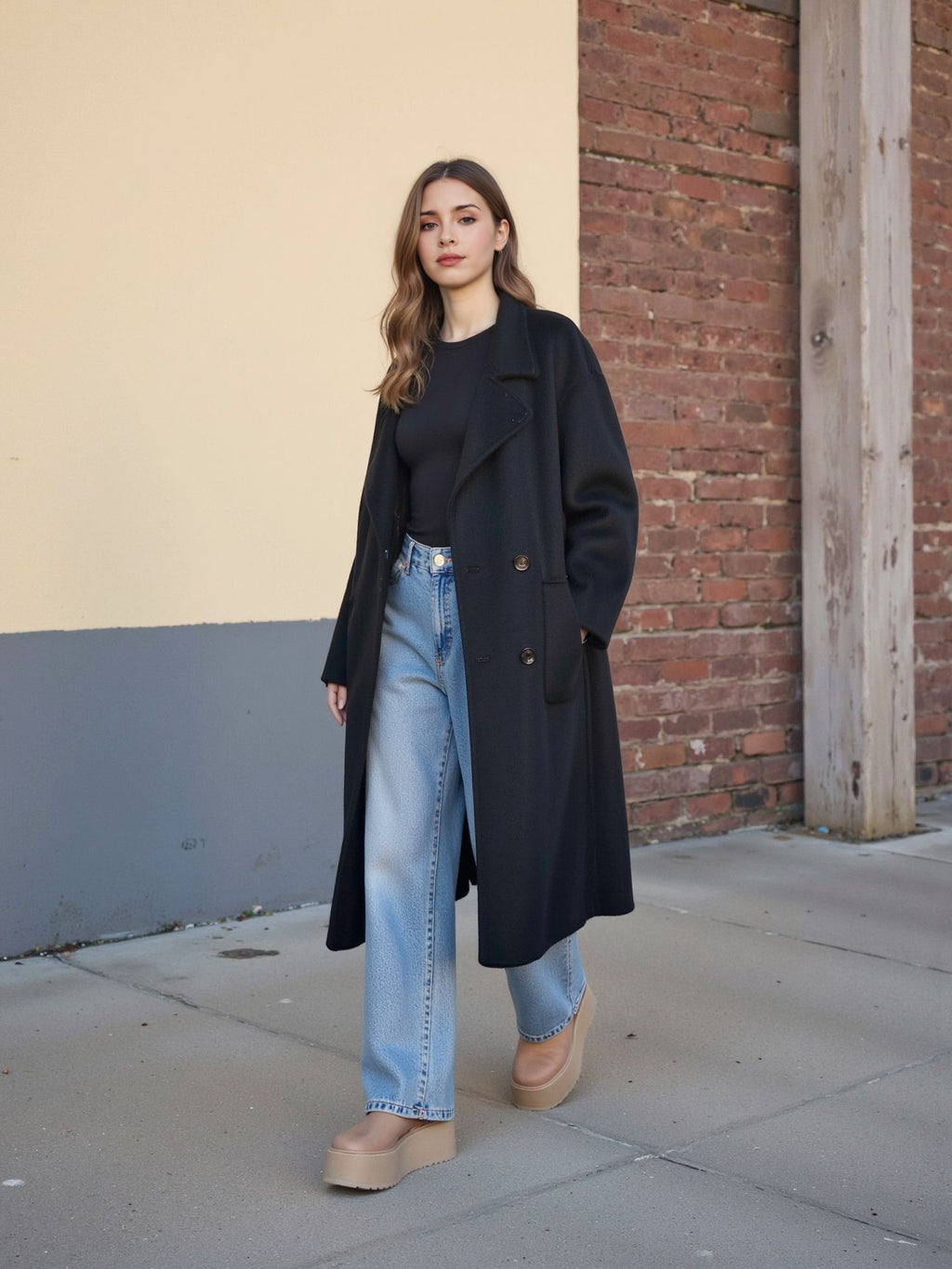 Black double-sided coat