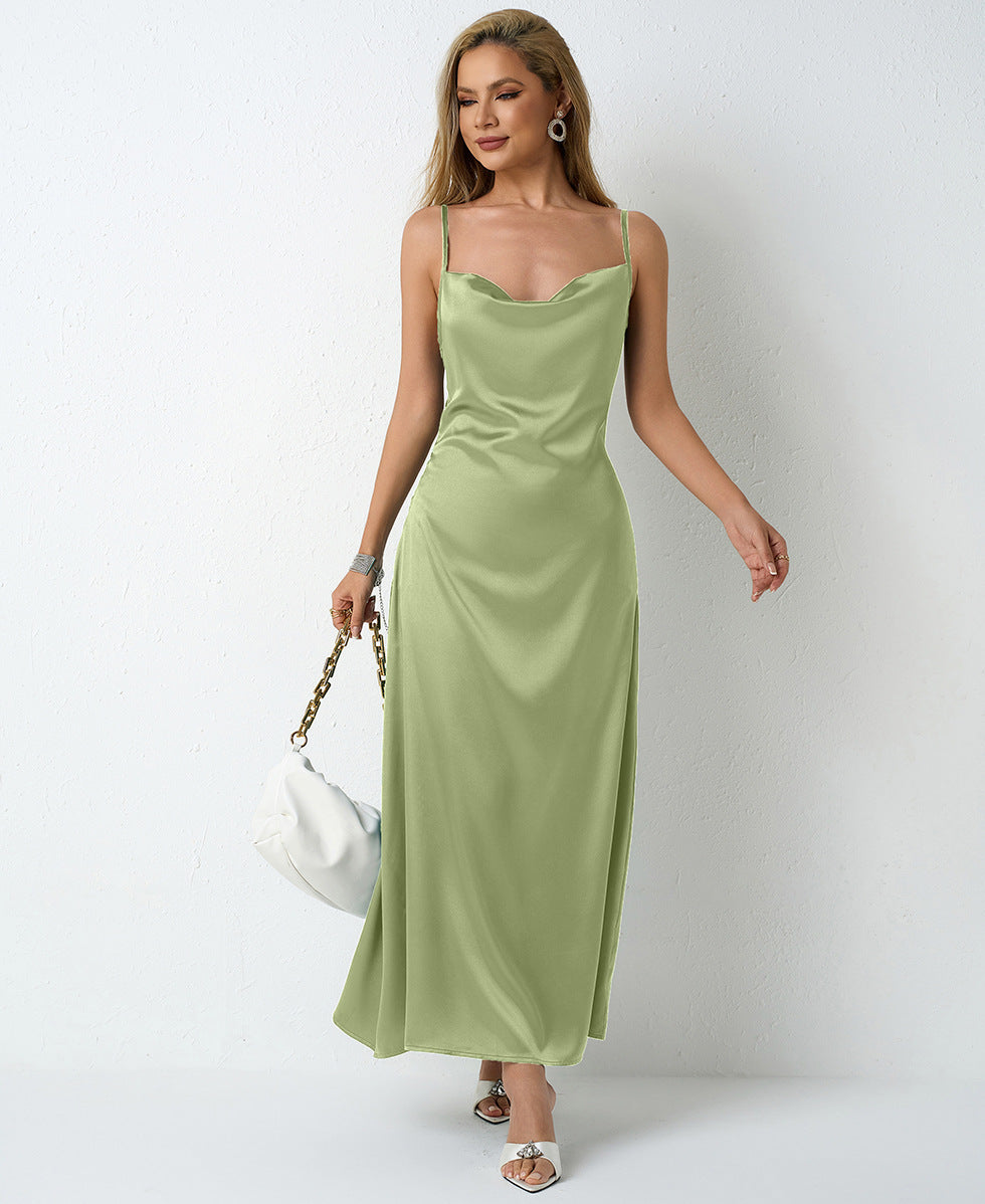 Pleated satin dress