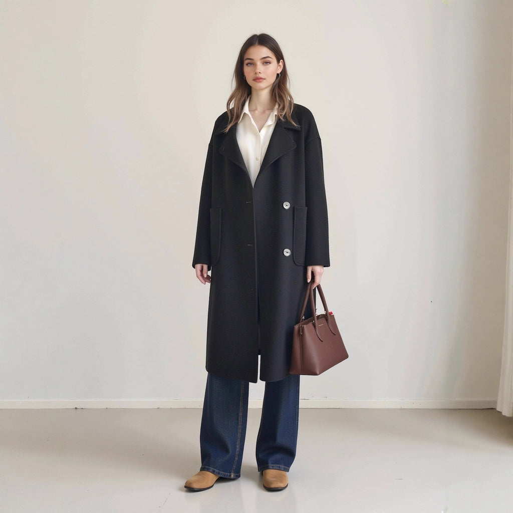 Black double-sided coat