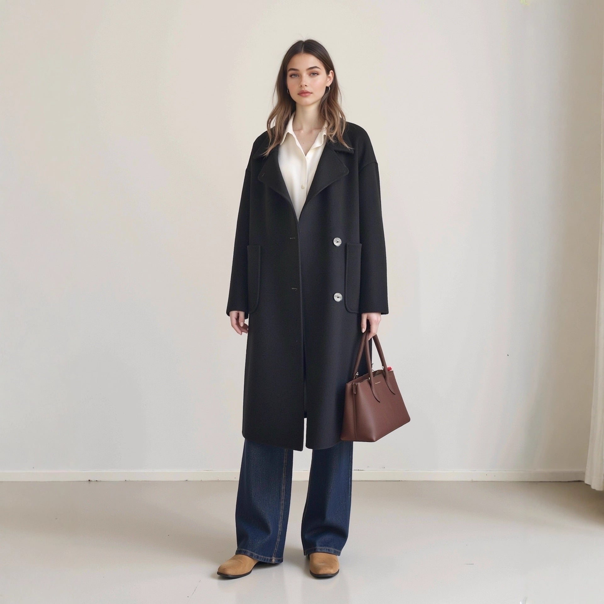 Black double-sided coat